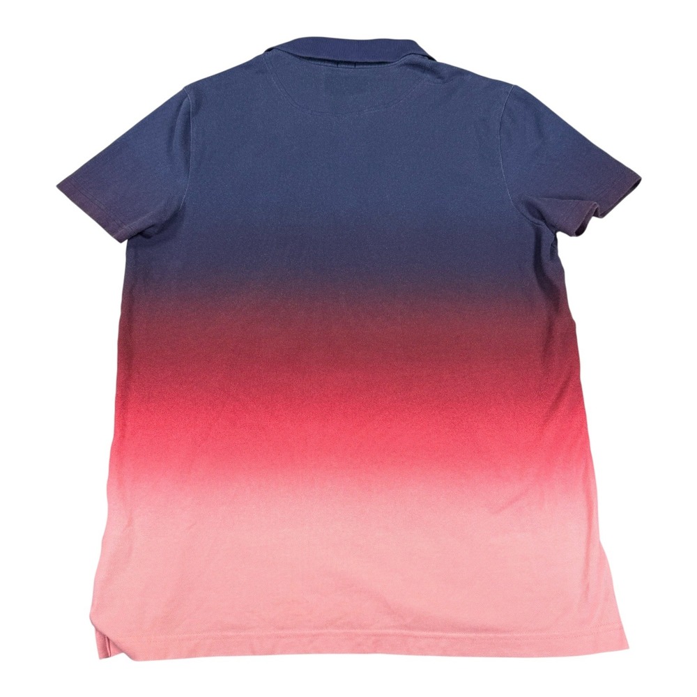 Hollister Epic Flex Polo Shirt Mens XL Blue Pink Ombre Stretch Short Sleeve - Picture 2 of 9